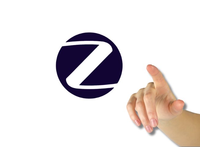 Person zeigt auf ZigBee-Logo